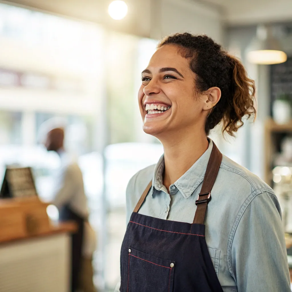 Cheerful customer