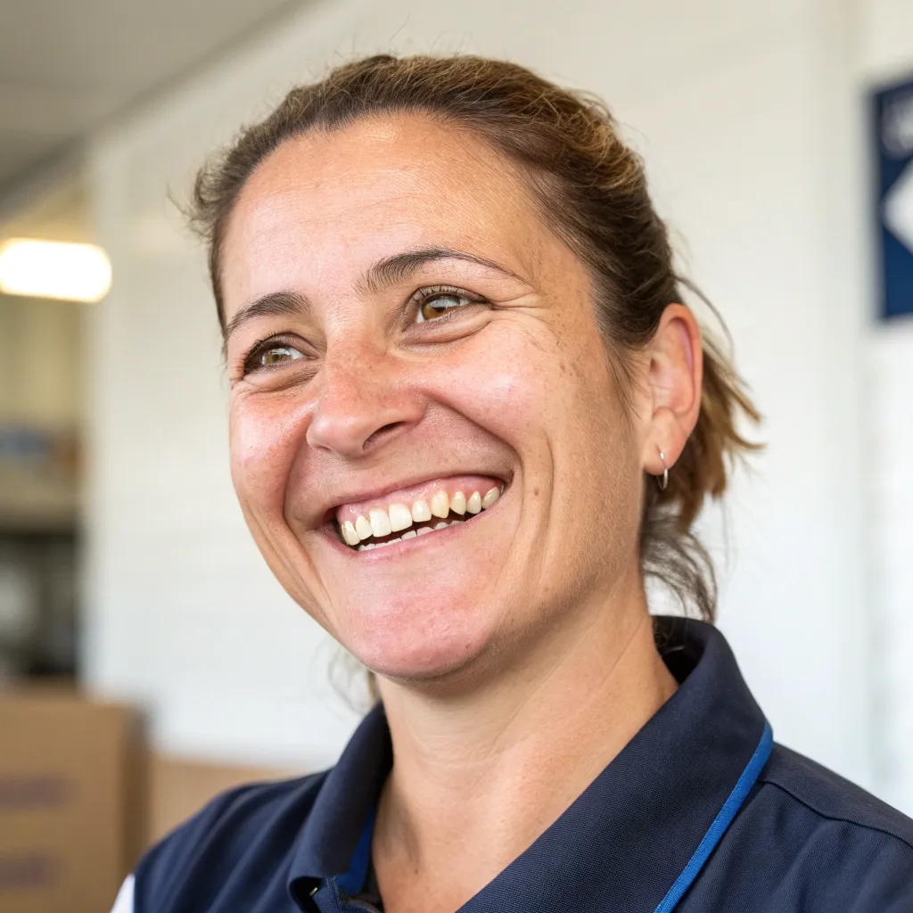 Customer smiling