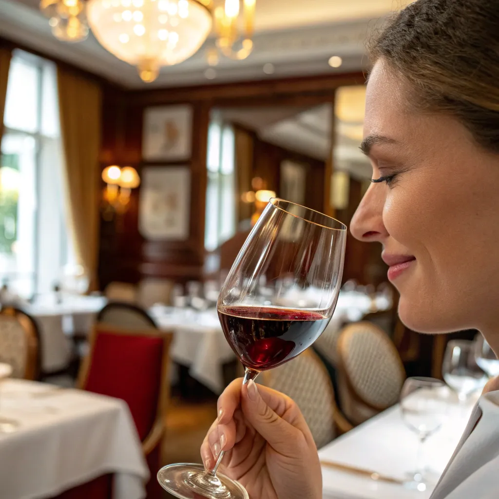 Customer with a wine glass